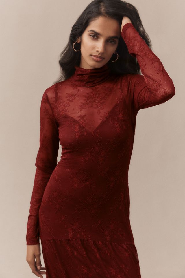 AFRM Amala Lace High-Neck Long-Sleeve Maxi Dress #2