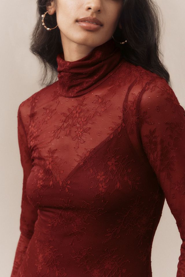 AFRM Amala Lace High-Neck Long-Sleeve Maxi Dress #3