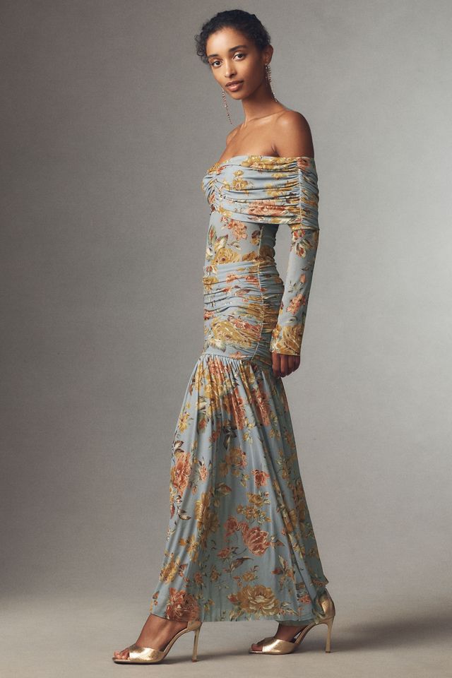AFRM Emmeline Off-the-Shoulder Long-Sleeve Lace Maxi Dress #4