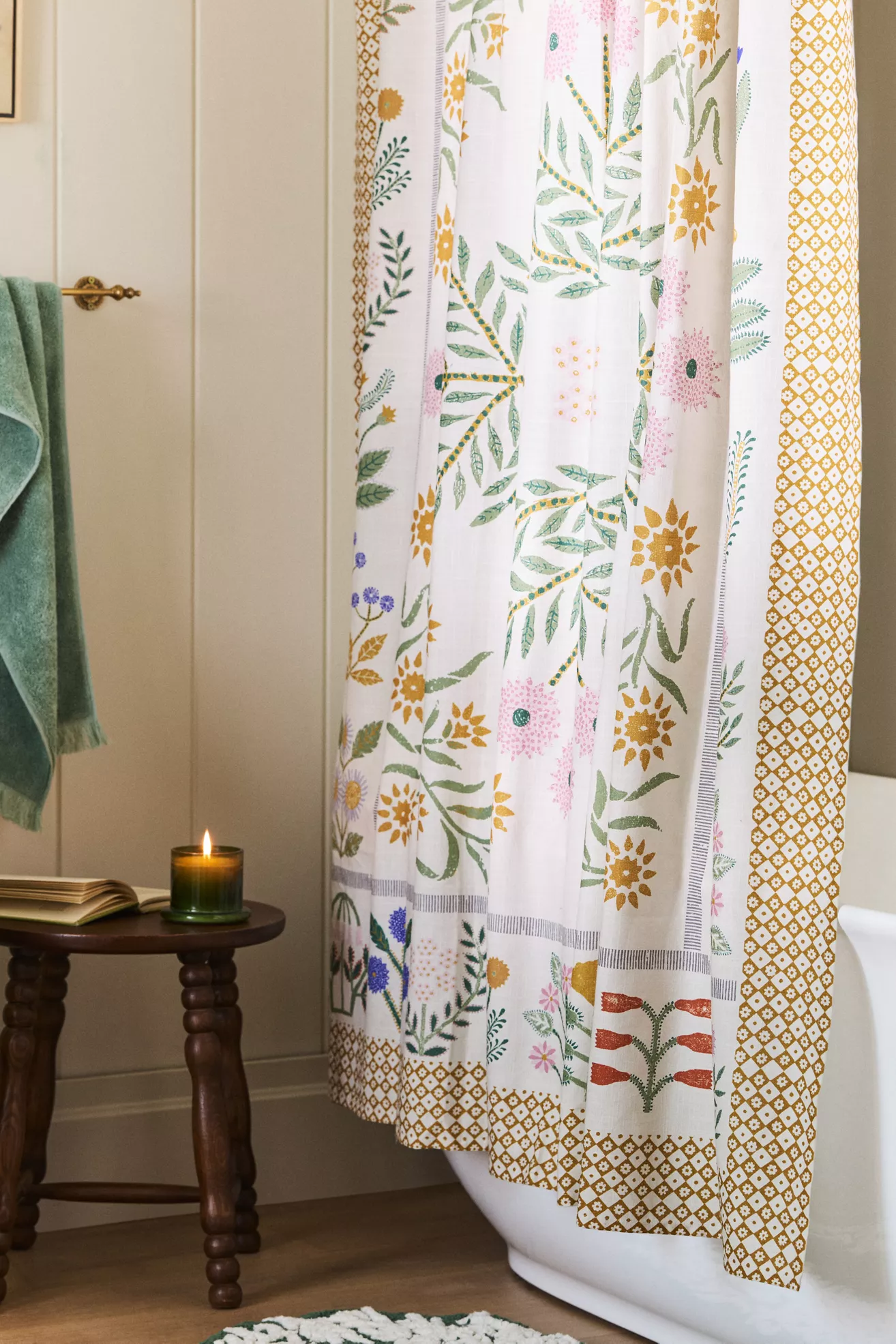 Ellen Merchant Floral-Printed Organic Cotton Shower Curtain