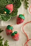 Strawberry Glass Ornaments, Set of 4