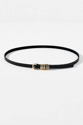 Lovestrength Harper Multi-ring Skinny Belt In Black