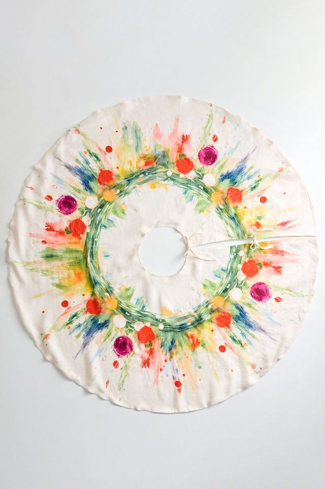 Funfetti Linen Tree Skirt #1