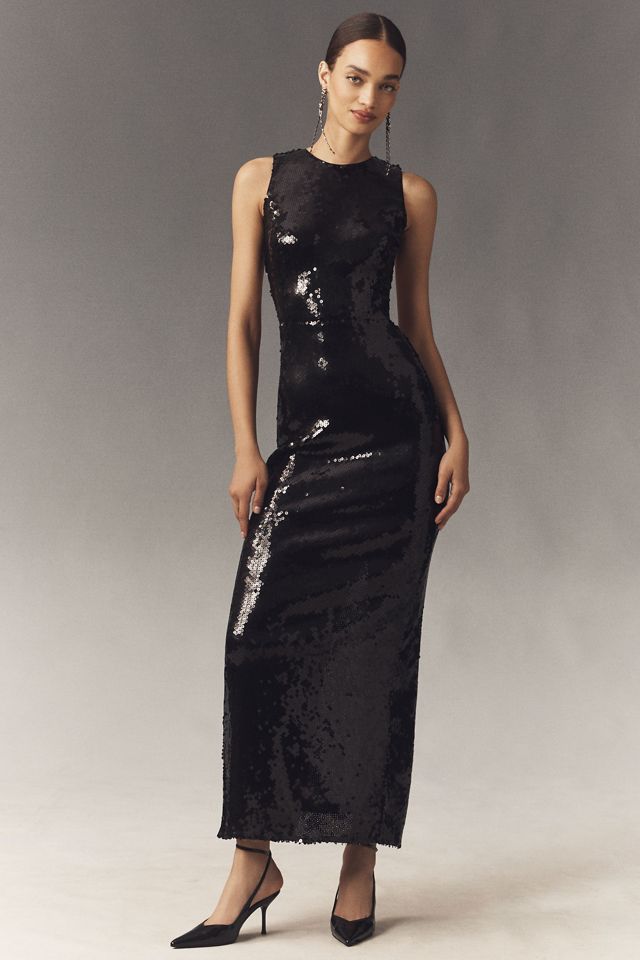Bardot Portia Sequin Open-Back Maxi Dress #3