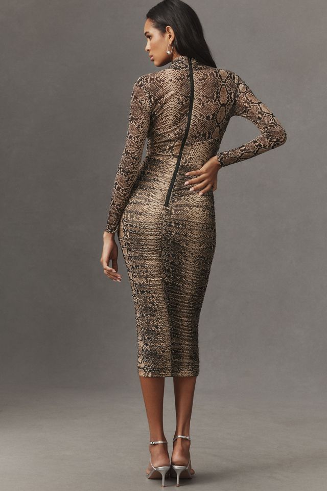 Bardot Aliyah Long-Sleeve Cut-Out Printed Midi Dress #2