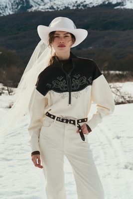 By Anthropologie Studded Western Belt