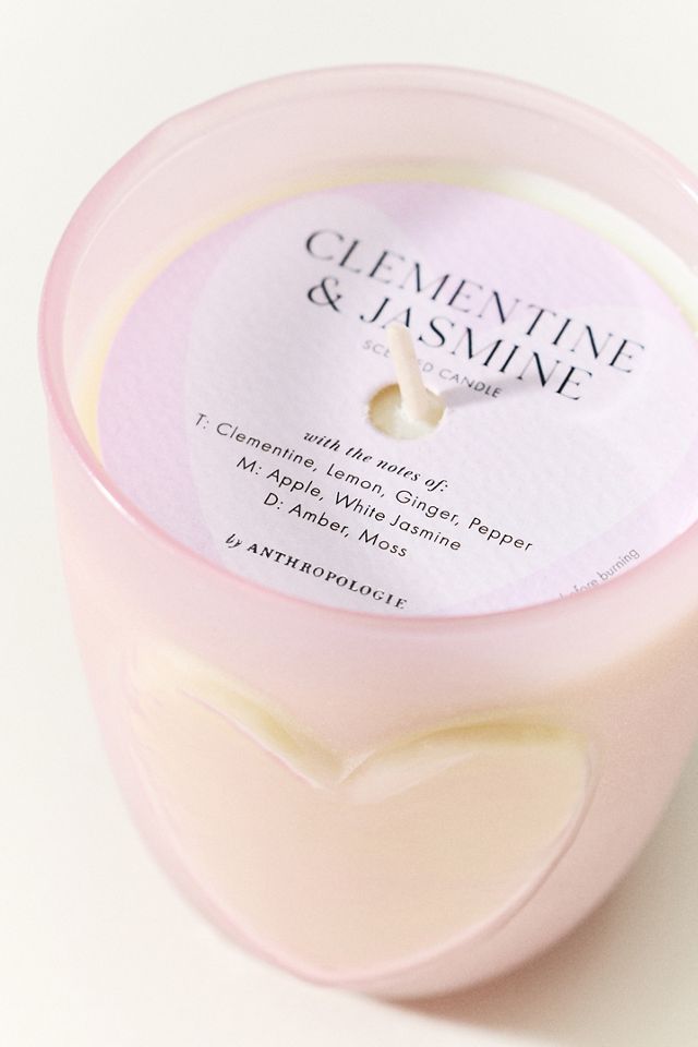 Frosted Heart Fruity Clementine & Jasmine Glass Candle #1