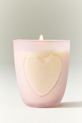 Frosted Heart Fruity Clementine & Jasmine Glass Candle