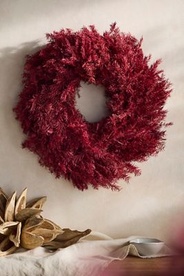 Burgundy Setaria Dried Wreath