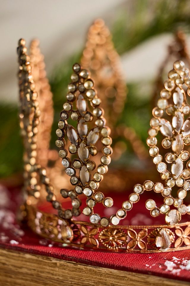 Pearl Beaded Crown, Tall #1