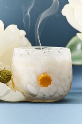 Bright Sun Floral Sun-Drenched Magnolia Spring Icon Glass Candle