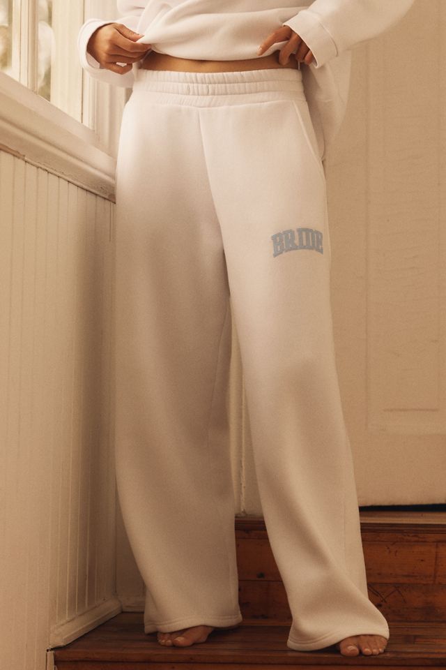 By Anthropologie Weddings Bride Embroidered Sweatpants