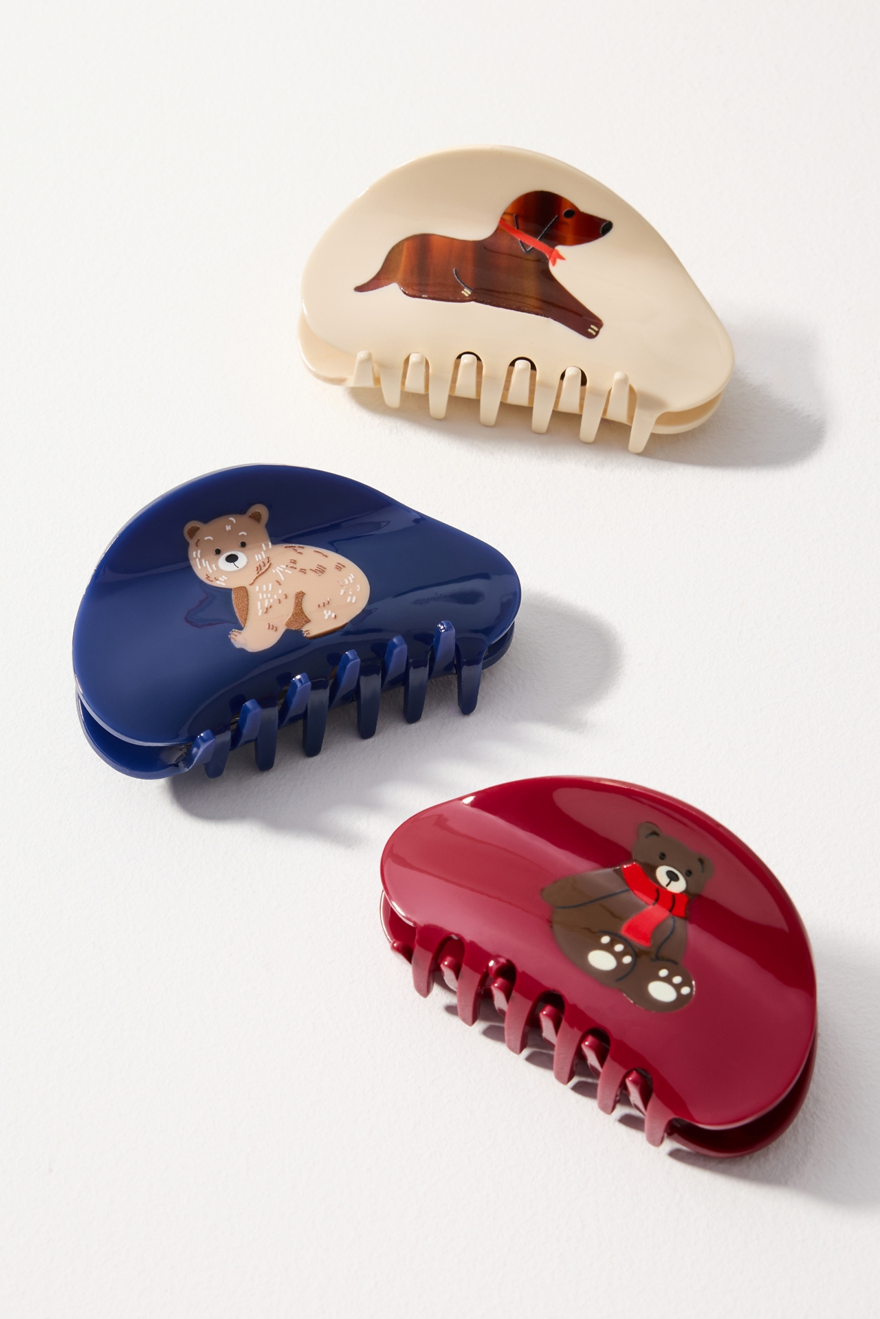 Assorted Icon Hair Claw Clips, Set of 3