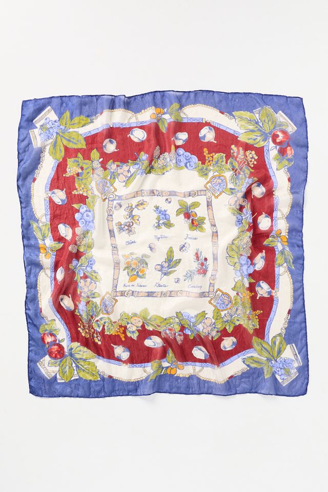 By Anthropologie Large Printed Silk Scarf #1