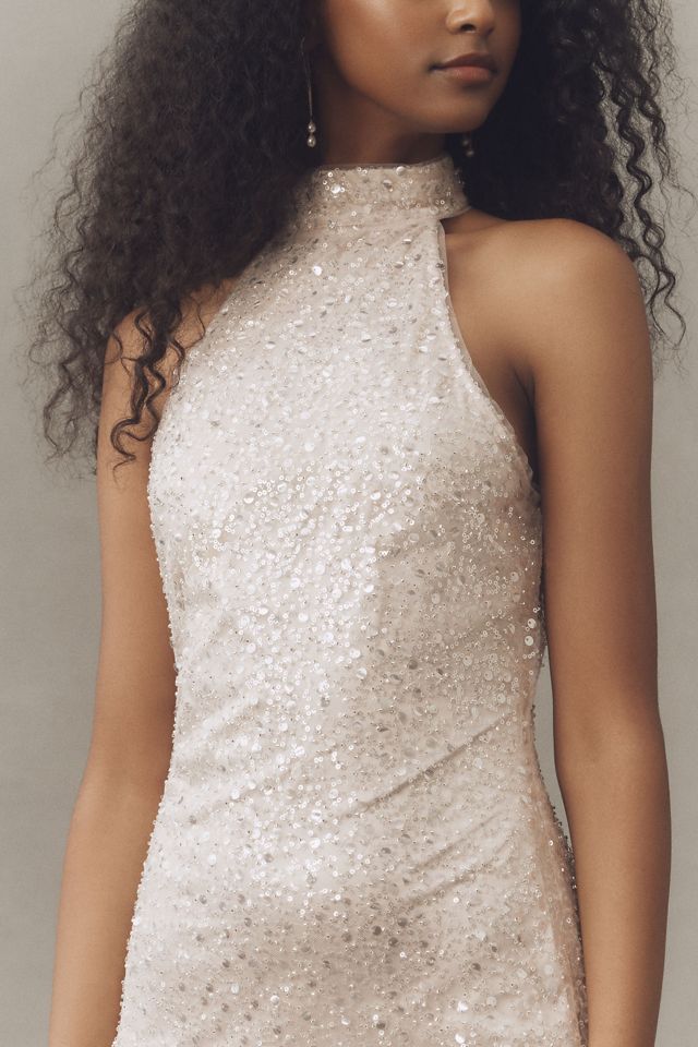 BHLDN High-Neck Sequin Slim Maxi Dress #2