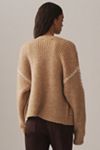 Flat White Stitched Cardigan Sweater