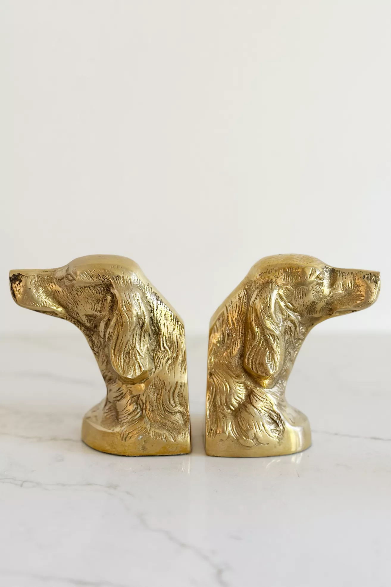 Vintage Brass Retriever Bookends | Old Flame Candle Co.