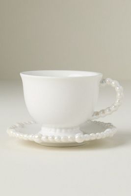 Perla Stoneware Espresso Cup and Saucer