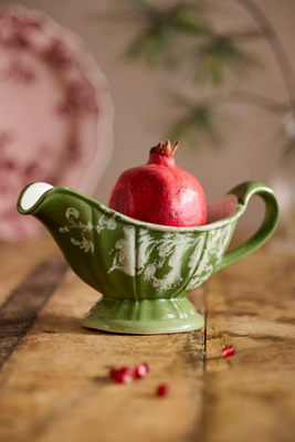 Terrain Botanical Silhouette Gravy Boat In Green