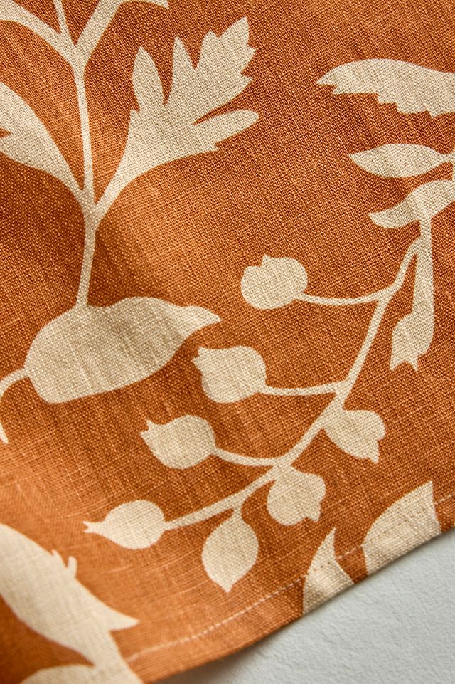 Autumn Botanical Linen Dish Towel #1