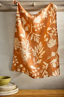 Autumn Botanical Linen Dish Towel