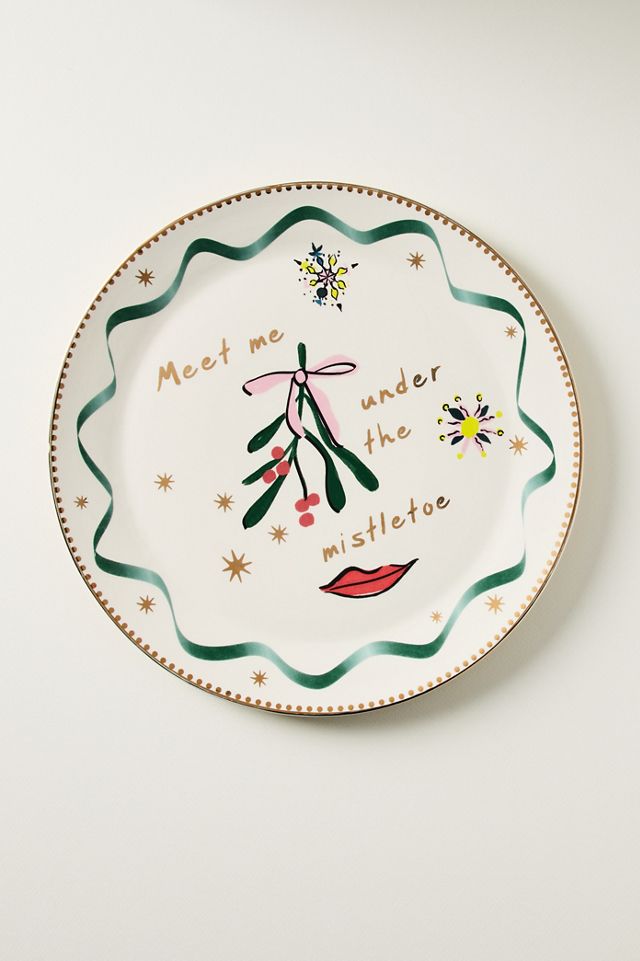Caroline Mistletoe Stoneware Platter #1
