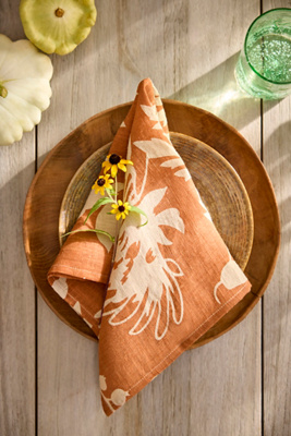 Autumn Botanical Linen Napkins, Set of 2