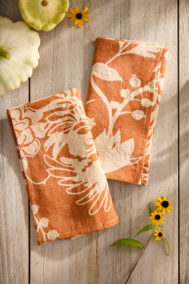 Autumn Botanical Linen Napkins, Set of 2 #1