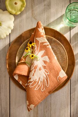 Autumn Botanical Linen Napkins, Set of 2