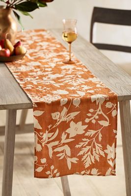 Autumn Botanical Linen Runner