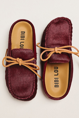 Bibi Lou Moc Slide Flats In Red