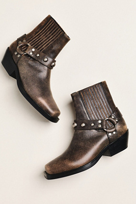 Bibi Lou Moto Ankle Boots In Brown