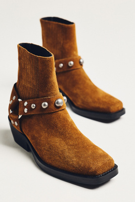 Bibi Lou Moto Ankle Boots In Brown
