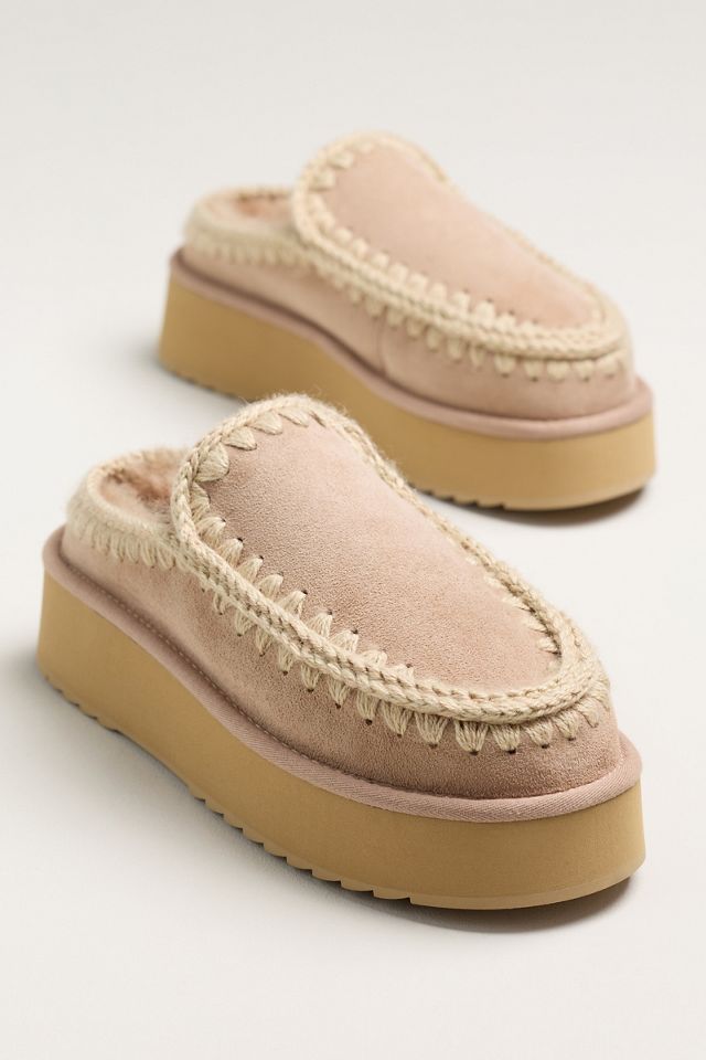 MOU Sheepskin Platform Clogs #1