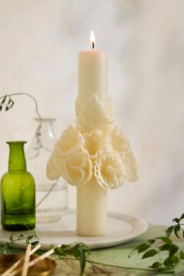 Oaxacan Floral Pillar Candle