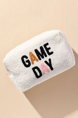Shiraleah Game Day Sherpa Zip Pouch In White