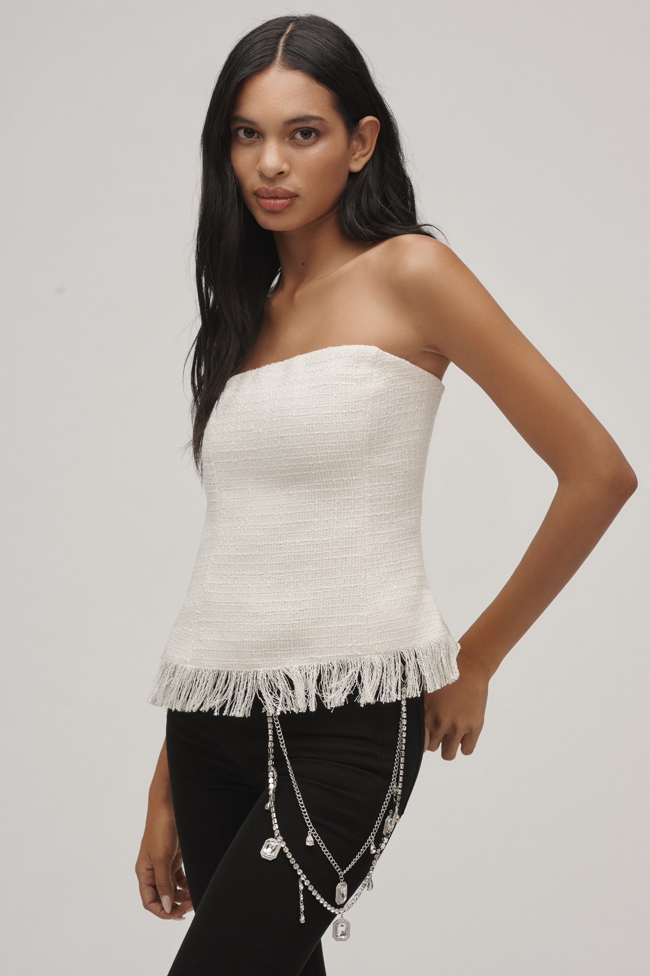 Layered Crystal Charm Pant Chain