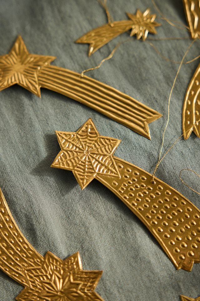 Brass Shooting Star Ornaments, Set of 12 #1