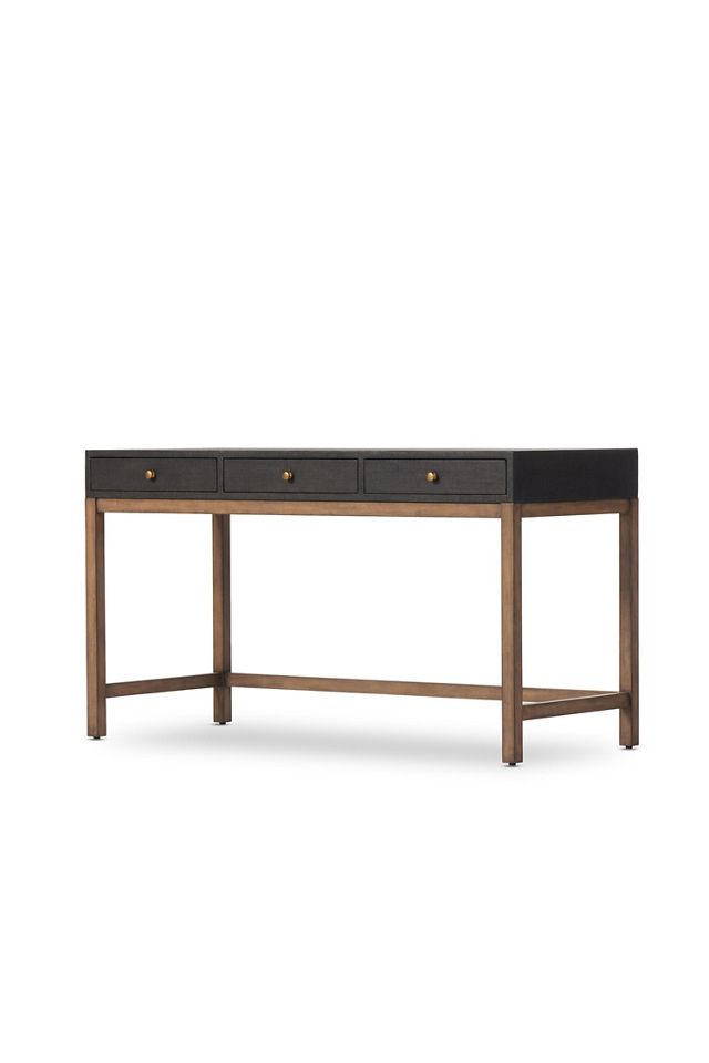 Mahogany & Raffia Writing Desk #1