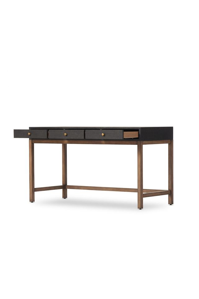 Mahogany & Raffia Writing Desk #2