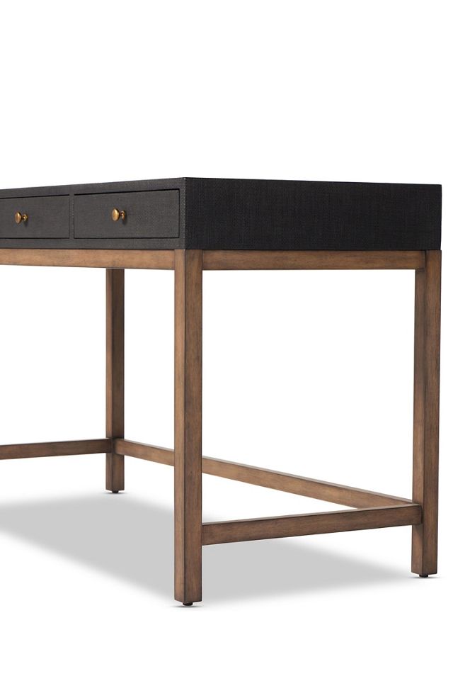 Mahogany & Raffia Writing Desk #6