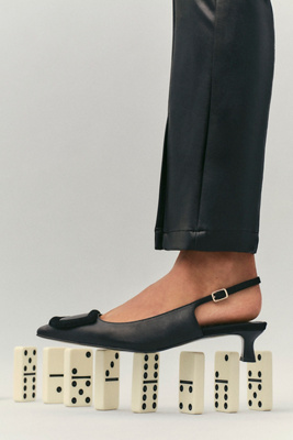Bibi Lou Robin 2 Slingback Heels In Black