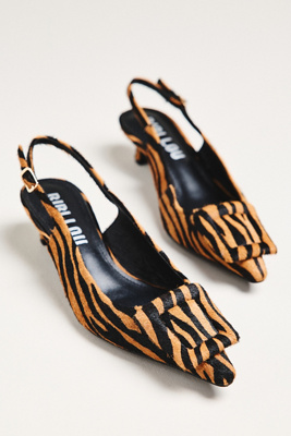 Bibi Lou Robin 2 Slingback Heels In Brown