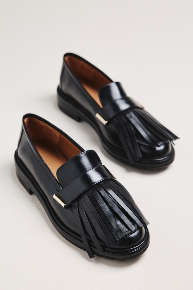 Flattered Carter Leather Fringe Loafers #1