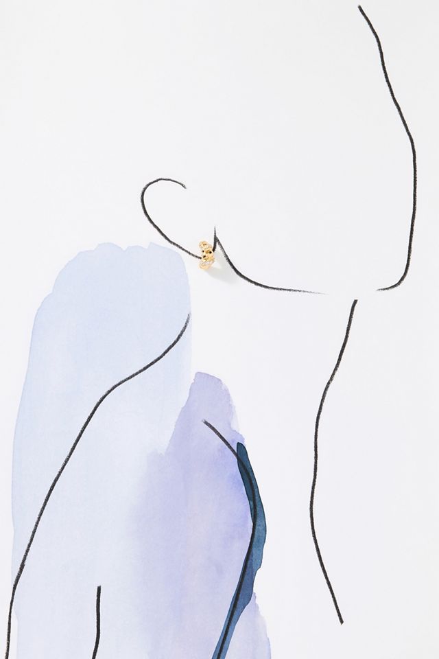 NADRI Pisa Puffy Pavé Hoop Earrings #1