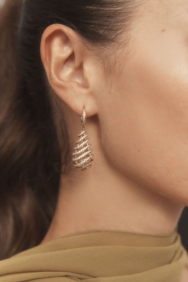 NADRI Pisa Open Pavé Drop Earrings #1