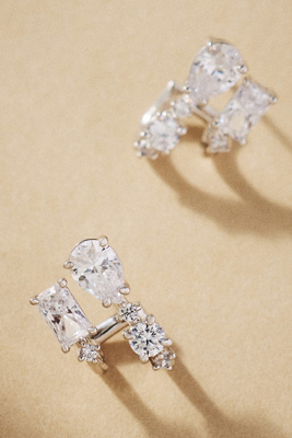 Nadri Everleigh Crystal J-hoop Earrings In Metallic