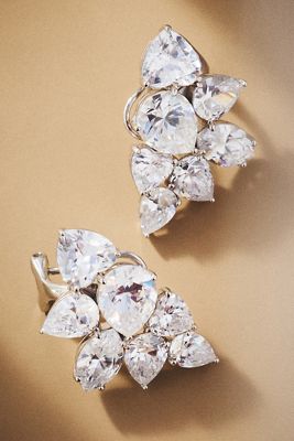 NADRI Pear-Cut Crystal Cluster Earrings