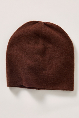 By Anthropologie Cuffless Ribbed Beanie In Brown