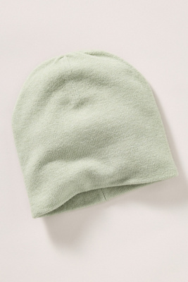 By Anthropologie Cuffless Ribbed Beanie In Green